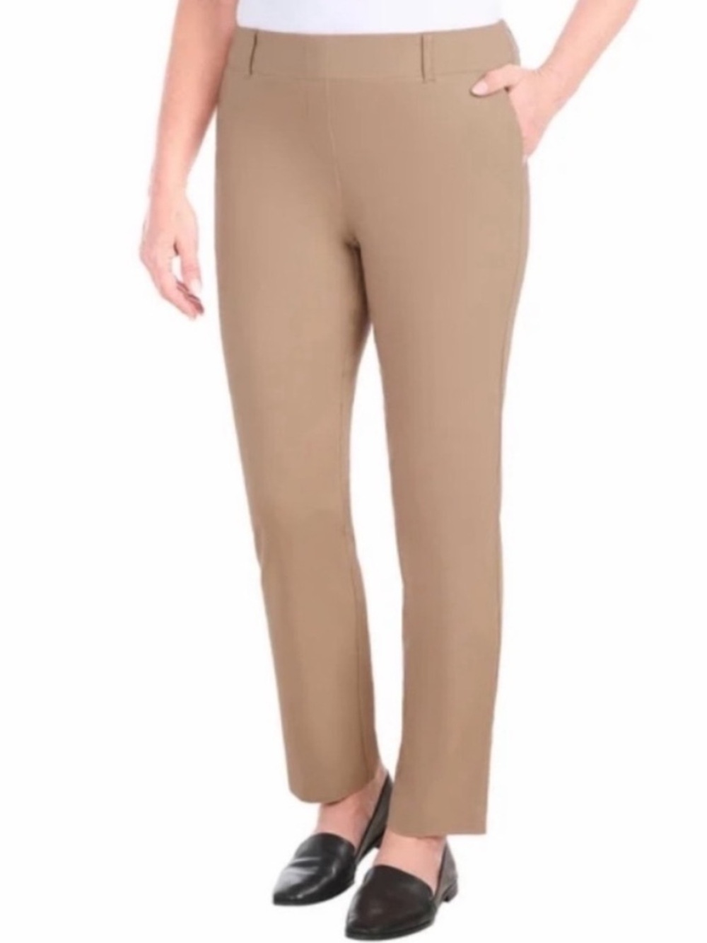 NWT Hilary Radley Pull On Pants with Tummy Control Tan 12